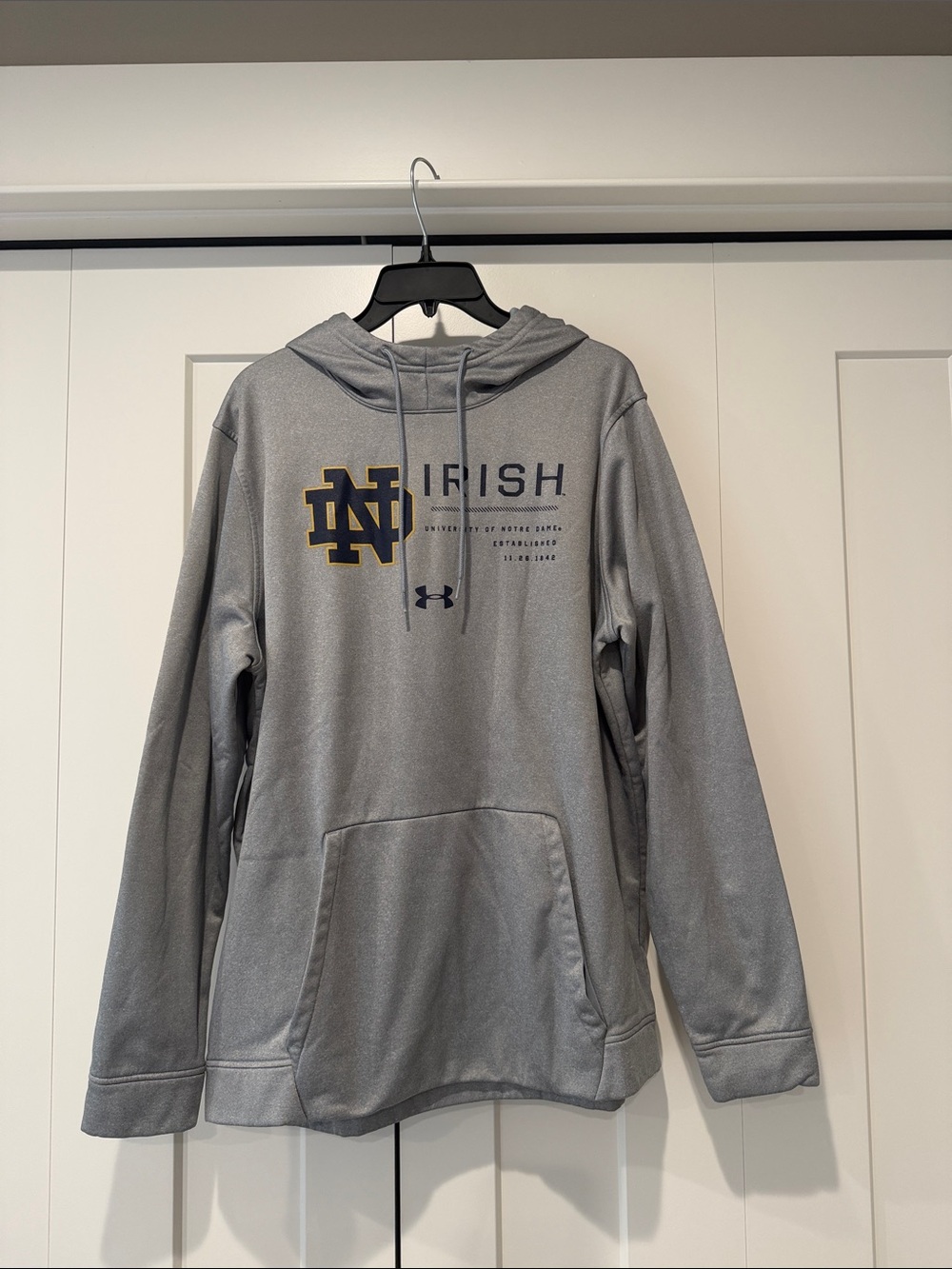 Under Armour Grey Notre Dame 'Irish' Pullover Hoodie